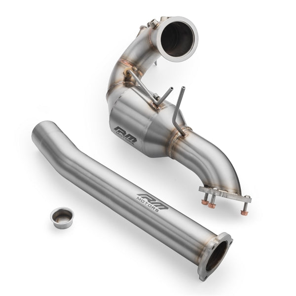 RM Motors Downpipe Sæt Audi A7 Sportback 3.0 TDI, Uden Katalysator, Uden Lyddæmper, Sæt med Lyddæmper Og Uden Varmeskjold