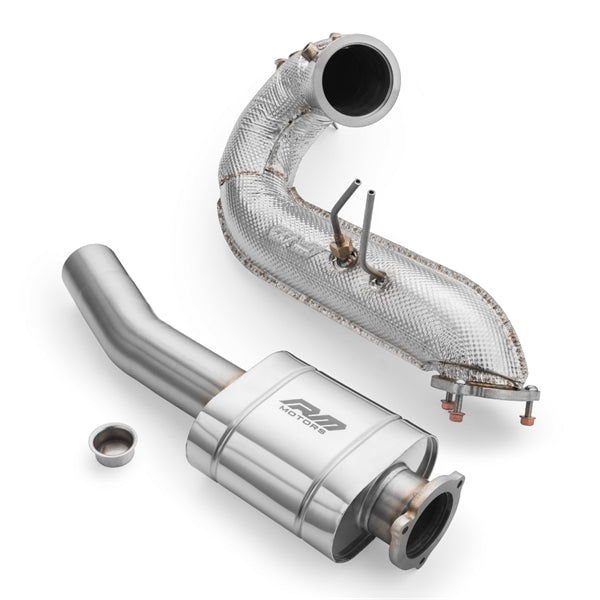 RM Motors Downpipe Sæt Audi Q5 3.0 TDI, Uden Katalysator, Med Lyddæmper, Uden Sæt Lyddæmper Og Varmeskjold