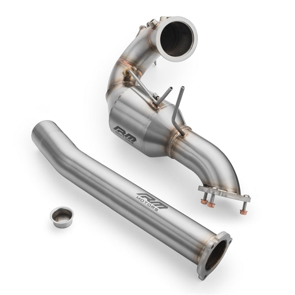 RM Motors Downpipe Sæt Audi Q5 3.0 TDI, Uden Katalysator, Uden Lyddæmper, Sæt med Lyddæmper Og Uden Varmeskjold