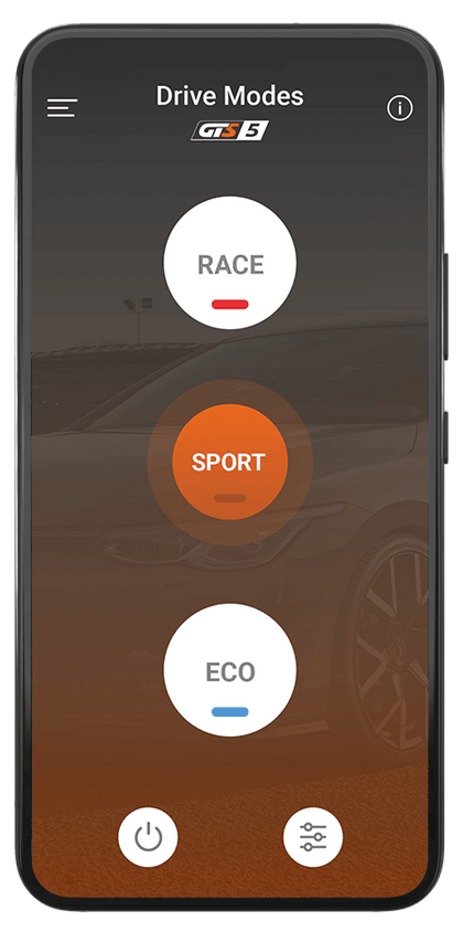 RaceChip plus-app med Race Sport og Eco køretilstande