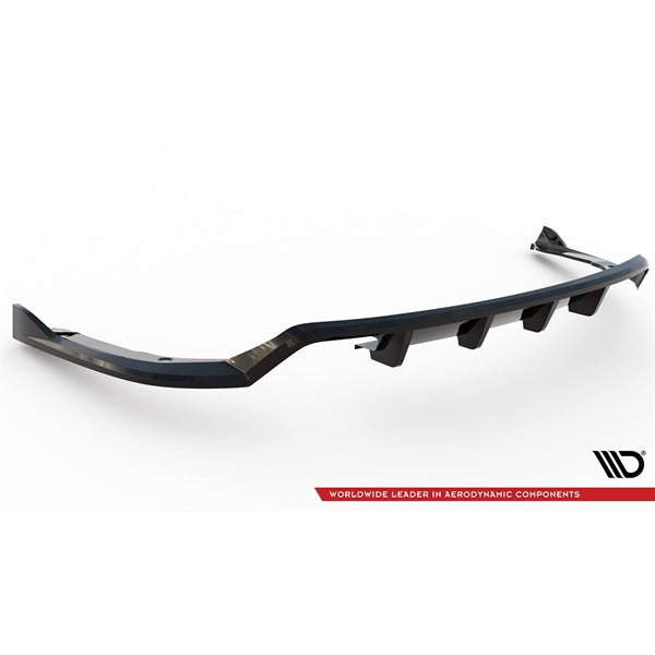 Maxton Central Rear Splitter (With Vertical Bars) BMW 4 Gran Coupe M-Pack F36 - Gloss Black