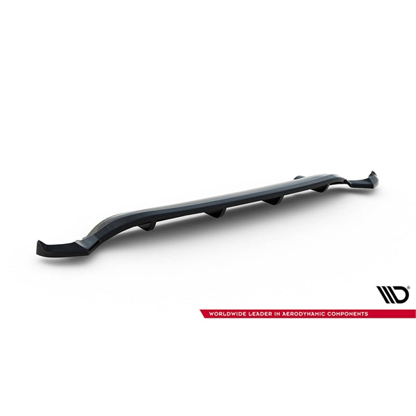Maxton Central Rear Splitter (With Vertical Bars) Toyota IQ - Gloss Black