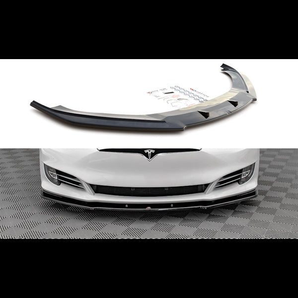 Maxton Front Splitter V.1 Tesla Model S Facelift - Gloss Black