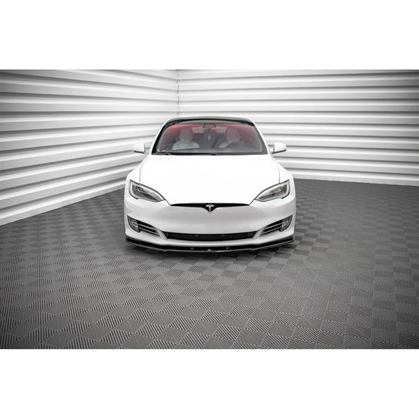 Maxton Front Splitter V.1 Tesla Model S Facelift - Gloss Black