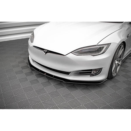 Maxton Front Splitter V.1 Tesla Model S Facelift - Gloss Black