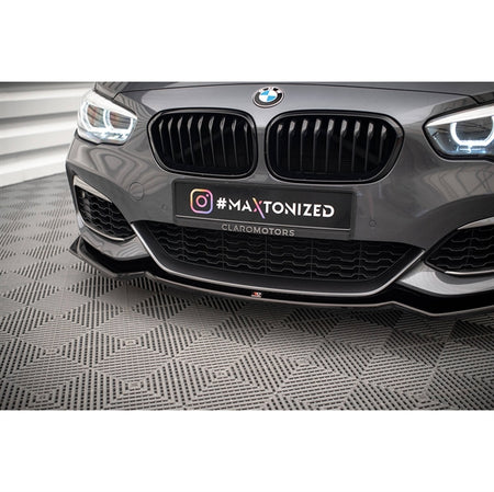Maxton Front Splitter V.2 BMW 1 F20/F21 M-Power - Gloss Black