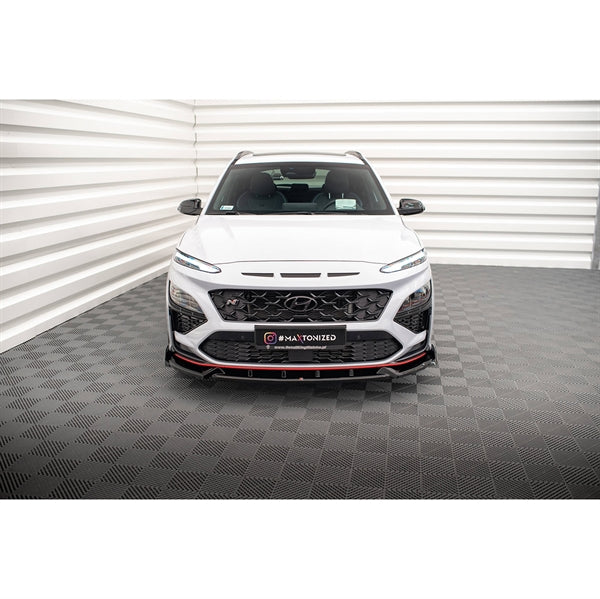 Maxton Front Splitter V.1 Hyundai Kona N Mk1 - Gloss Black