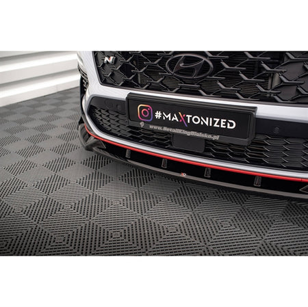 Maxton Front Splitter V.1 Hyundai Kona N Mk1 - Gloss Black