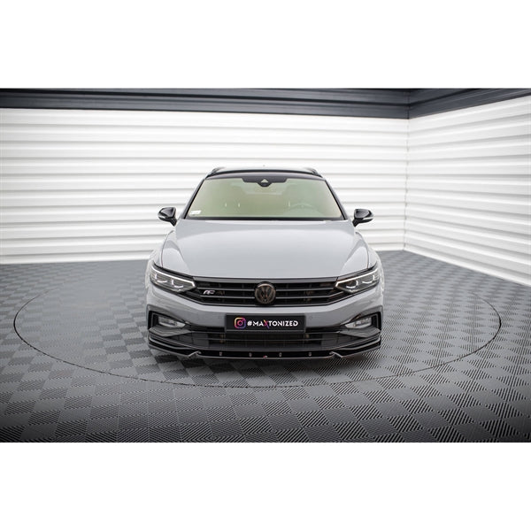 Maxton Front Splitter V.1 Volkswagen Passat R-Line B8 Facelift - Gloss Black