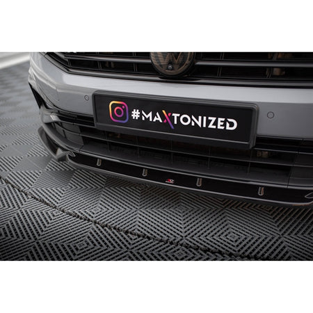 Maxton Front Splitter V.1 Volkswagen Passat R-Line B8 Facelift - Gloss Black
