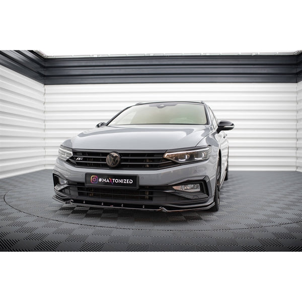 Maxton Front Splitter V.1 Volkswagen Passat R-Line B8 Facelift - Gloss Black