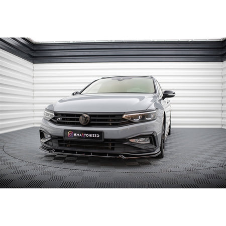 Maxton Front Splitter V.1 Volkswagen Passat R-Line B8 Facelift - Gloss Black
