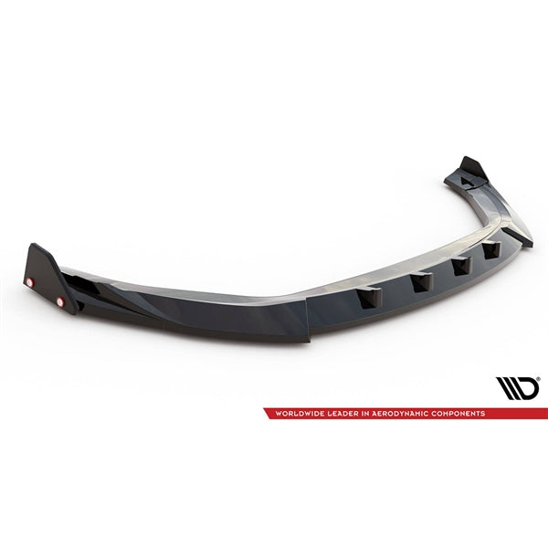 Maxton Front Splitter V.2 + Flaps Hyundai Kona N Mk1 - Gloss Black