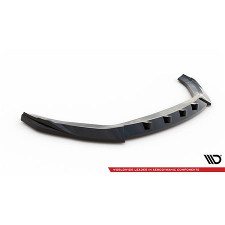 Maxton Front Splitter V.2 Hyundai Kona N Mk1 - Gloss Black
