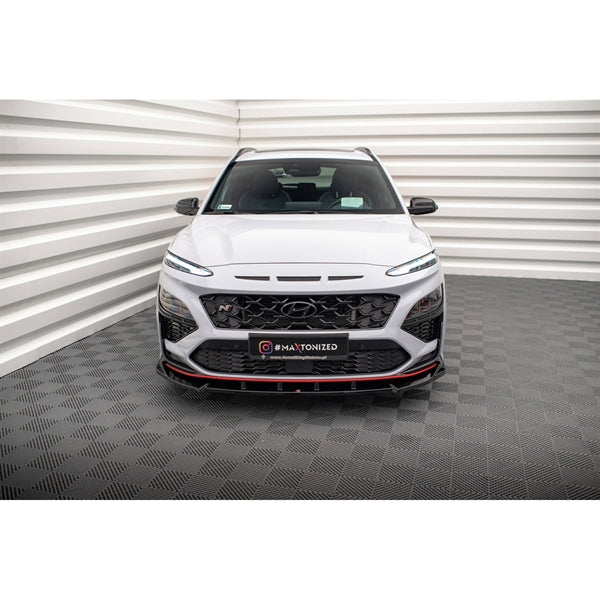 Maxton Front Splitter V.2 Hyundai Kona N Mk1 - Gloss Black