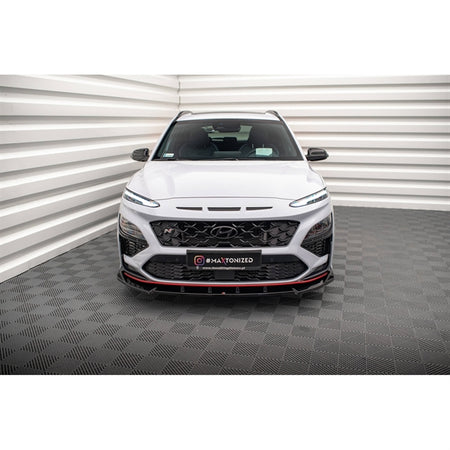 Maxton Front Splitter V.2 Hyundai Kona N Mk1 - Gloss Black