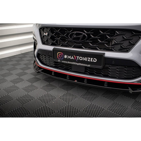Maxton Front Splitter V.2 Hyundai Kona N Mk1 - Gloss Black