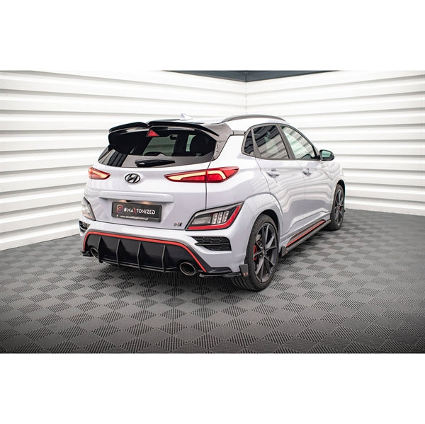 Maxton Rear Side Splitters V.1 + Flaps Hyundai Kona N Mk1 - Gloss Black