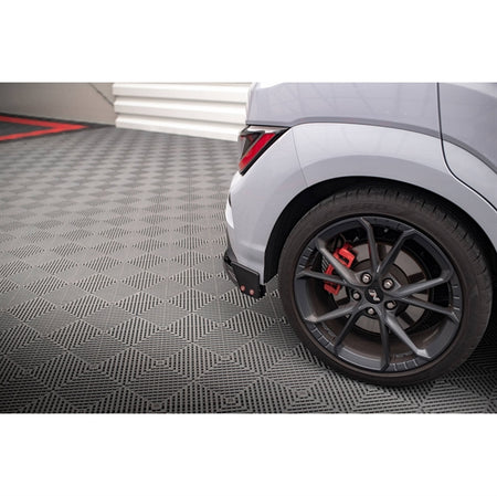 Maxton Rear Side Splitters V.1 + Flaps Hyundai Kona N Mk1 - Gloss Black