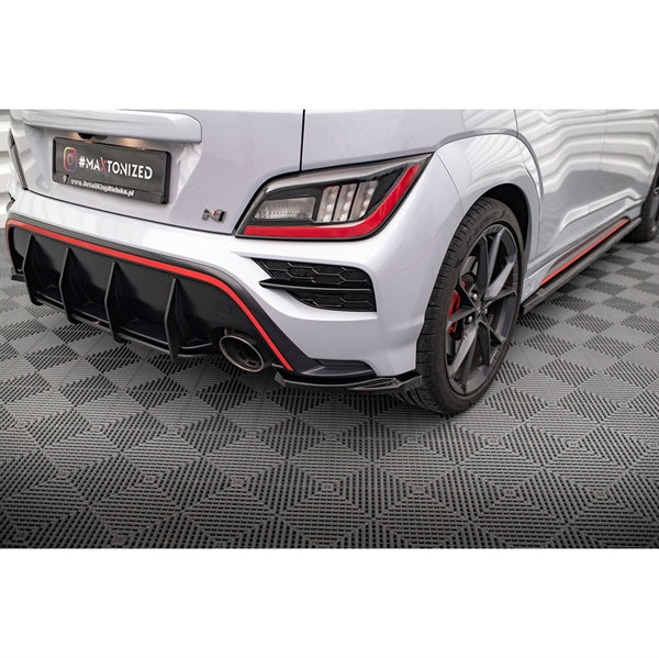 Maxton Rear Side Splitters V.1 Hyundai Kona Mk1 - Gloss Black