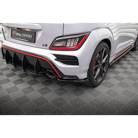 Maxton Rear Side Splitters V.1 Hyundai Kona Mk1 - Gloss Black