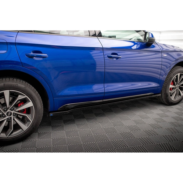Maxton Side Skirts Diffusers Audi SQ5 / Q5 S-line SUV / Sportback MK2 Facelift - Gloss Black