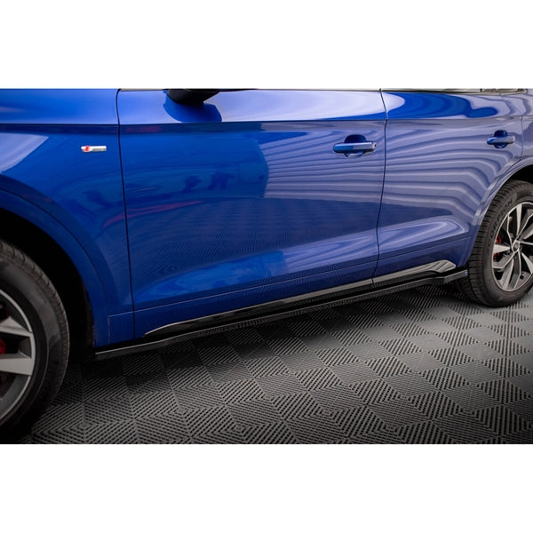 Maxton Side Skirts Diffusers Audi SQ5 / Q5 S-line SUV / Sportback MK2 Facelift - Gloss Black
