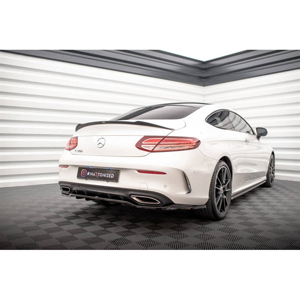 Maxton Spoiler Extension Mercedes- Benz C-Class W205 Coupe Amg-Line - Gloss Black