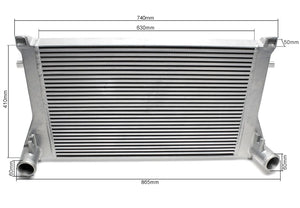 TA-Technix Intercooler Audi S3 – Grå intercooler måleskemaer tegnet rundt omkring