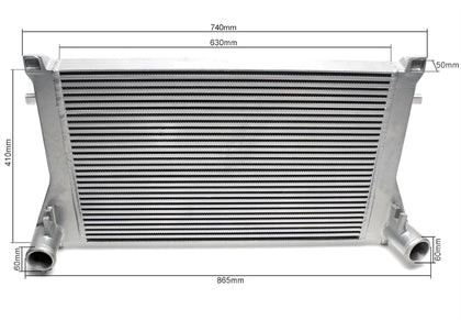 TA-Technix Intercooler Audi S3 – Grå intercooler måleskemaer tegnet rundt omkring