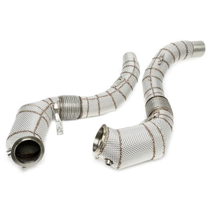 TA Technix Downpipe Med Varmeskjold Og Katalysator Converter BMW 8 Serie Type G14/G15/G16 – Fleksible rørsegmenter med monterings-bånd