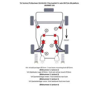 TA-Technix Poly Bøsningskit VW Polo 9N