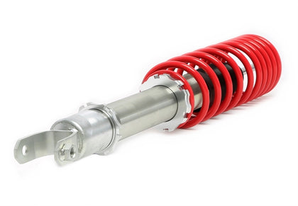 TA-Technix Deep Gevindundervogn Ford Fiesta IV JAS,JBS – Rød coilover suspension med sølvgrå demper