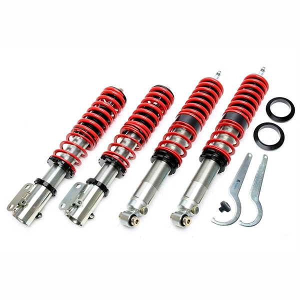 TA-Technix Deep Gevindundervogn med røde fjedre til VW Golf 3 1H/1HXO, komplet sæt med justerbar affjedring og monteringsværktøj