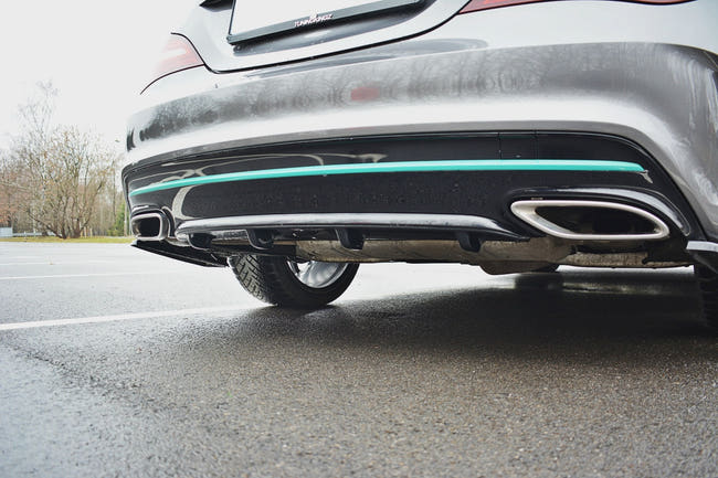 Maxton rear valance til Mercedes-Benz CLA C117 AMG-LINE Facelift – blank sort – billede 2 af 5