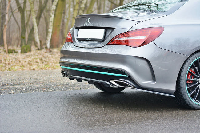 Maxton rear valance til Mercedes-Benz CLA C117 AMG-LINE Facelift – blank sort – billede 1 af 5