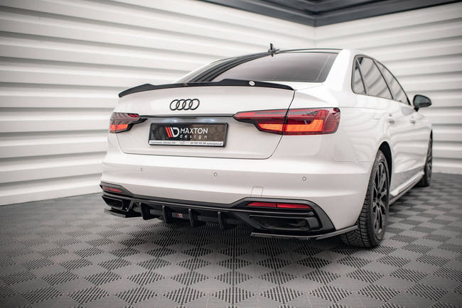 Maxton Rear Valance Audi A4 B9 Facelift - Gloss Black
