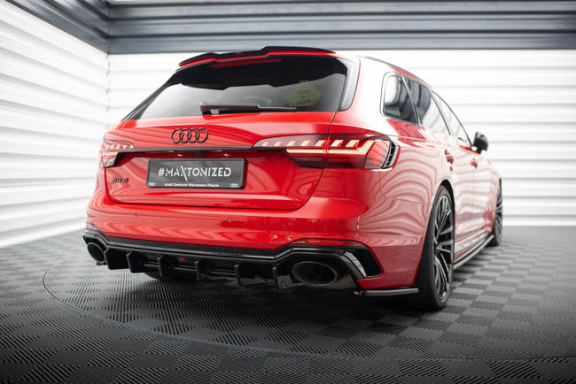 Maxton Rear Valance Audi RS4 B9 Avant - Gloss Black