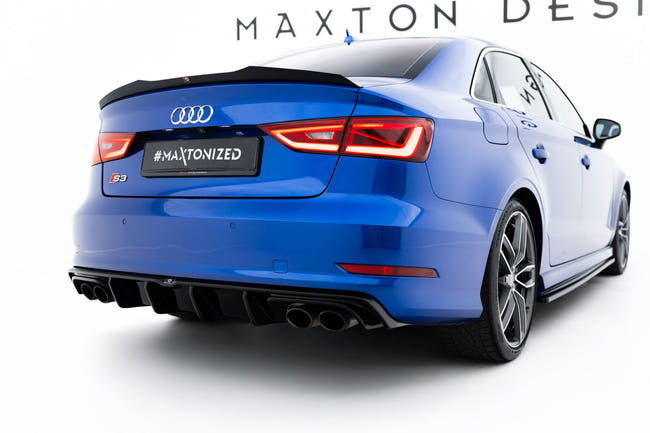 Maxton rear valance til Audi S3 Sedan 8V – blank sort – billede 1 af 5