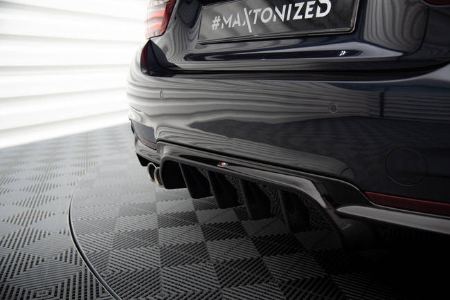 Maxton Rear Valance BMW 4 Coupe / Gran Coupe M-Pack F32 / F36 (Version With Exhaust On One Side) - Gloss Black