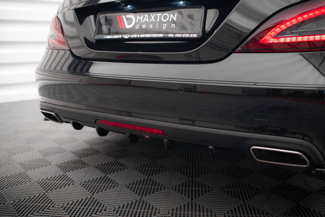 Maxton rear valance til Mercedes-Benz CLS C218 / C218 Facelift – blank sort – billede 2 af 5