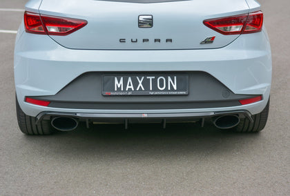 Maxton rear valance til Seat Leon Mk3 Cupra – blank sort – billede 1 af 7