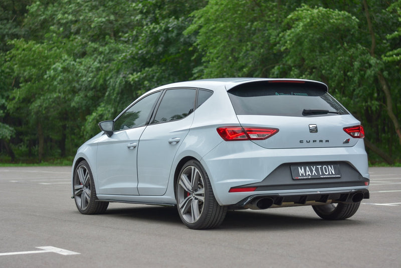 Maxton rear valance til Seat Leon Mk3 Cupra – blank sort – billede 3 af 7