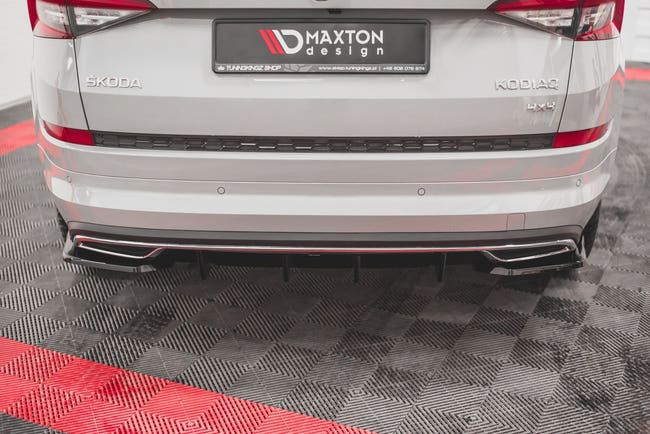 Maxton rear valance til Skoda Kodiaq Sportline Mk1 / Mk1 Facelift – blank sort – billede 1 af 6