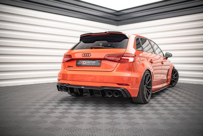 Maxton rear valance til Audi RS3 Sportback 8V Facelift – blank sort – billede 2 af 7