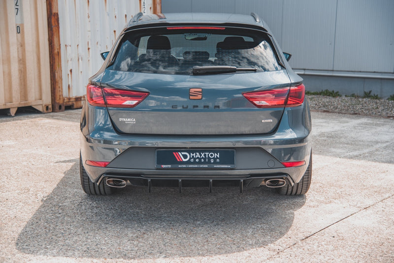Maxton rear valance til Seat Leon Cupra ST Mk3 Facelift – blank sort – billede 3 af 9