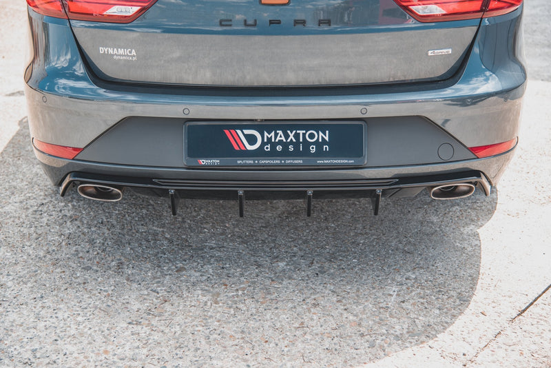 Maxton rear valance til Seat Leon Cupra ST Mk3 Facelift – blank sort – billede 2 af 9