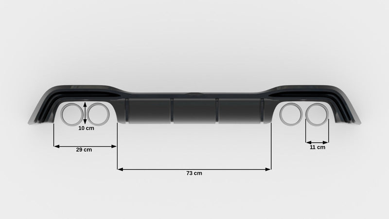 Maxton rear valance til Volkswagen Golf R Hatchback Mk8 Facelift – blank sort – billede 6 af 6