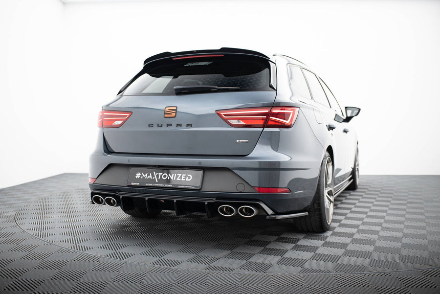 Maxton rear valance til Seat Leon Cupra ST Mk3 Facelift – blank sort – billede 1 af 5