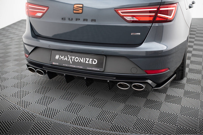 Maxton rear valance til Seat Leon Cupra ST Mk3 Facelift – blank sort – billede 2 af 5